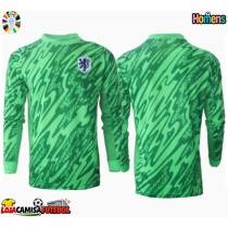 Camisa de Futebol Holanda Goleiro Equipamento Principal Europeu 2024 Manga Comprida